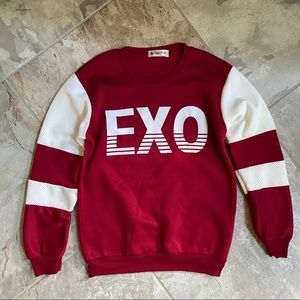 EXO White Striped Sweatshirt